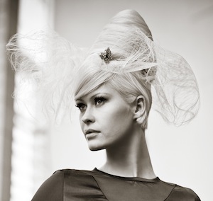 A modern version of the beehive hairdro, styled by hairdresser Ann Bray and dedicated to Margaret Vinci Heldt , the original creator of the beehive, at 2010’s America’s Beauty Show.